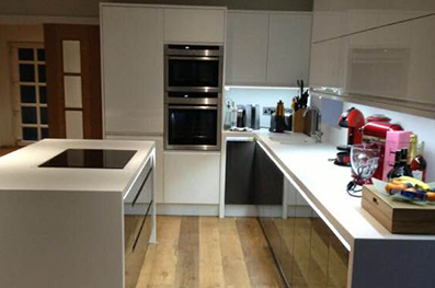 Marble island Corian Kitchen
