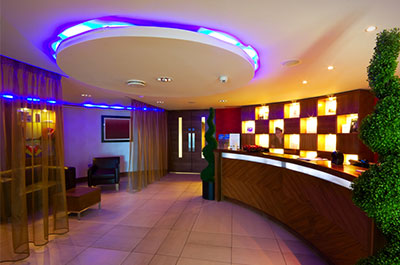 White and black table and chairs Restaraunt